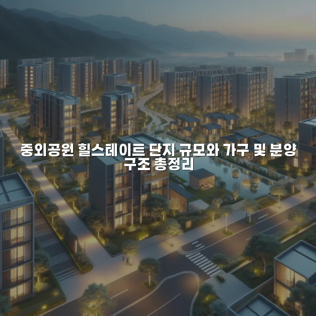 중외공원 힐스테이트 단지 규모와 가구 및 분양 구조 총정리