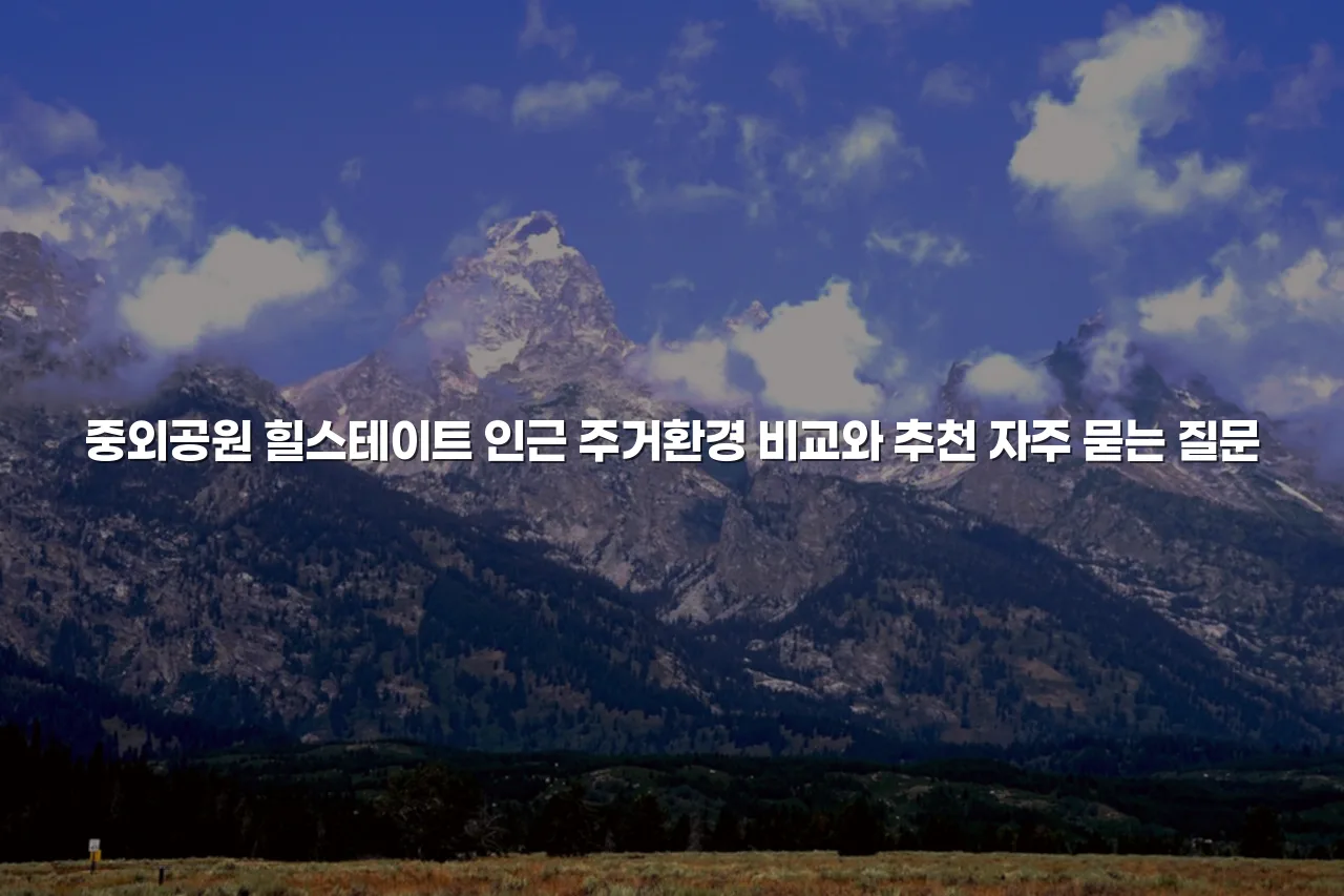 중외공원 힐스테이트 인근 주거환경 비교와 추천 3 중외공원 힐스테이트 인근 주거환경 비교와 추천