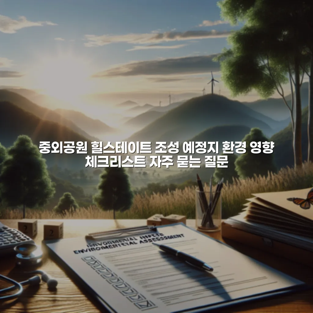 중외공원 힐스테이트 조성 예정지 환경 영향 체크리스트