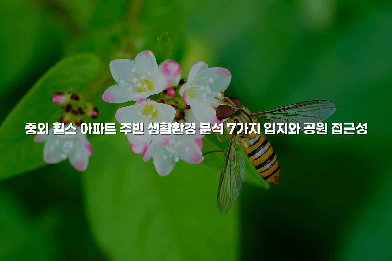중외 힐스 아파트 주변 생활환경 분석 7가지 3 중외 힐스 아파트 주변 생활환경 분석 7가지
